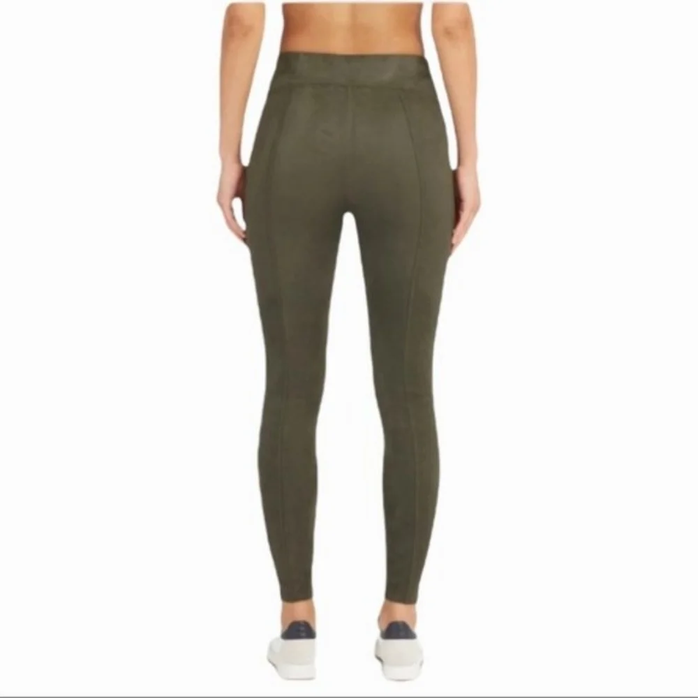 Spanx Faux Suede Leggings in Color Olive